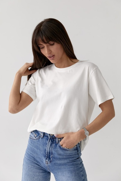 Базова жіноча футболка, однотонна  50800-1 фото